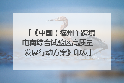 《中国（福州）跨境电商综合试验区高质量发展行动方案》印发