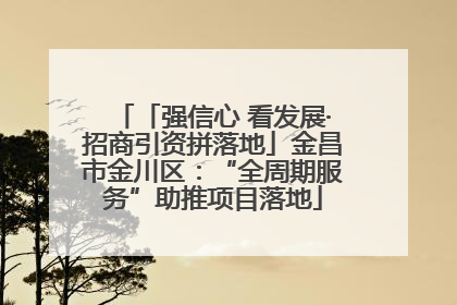 「强信心 看发展·招商引资拼落地」金昌市金川区：“全周期服务”助推项目落地