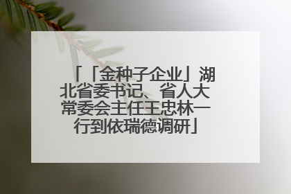 「金种子企业」湖北省委书记、省人大常委会主任王忠林一行到依瑞德调研