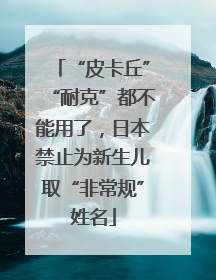 “皮卡丘”“耐克”都不能用了，日本禁止为新生儿取“非常规”姓名