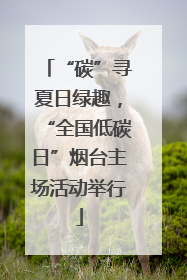 “碳”寻夏日绿趣，“全国低碳日”烟台主场活动举行