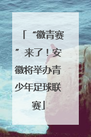 “徽青赛”来了！安徽将举办青少年足球联赛