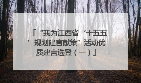 “我为江西省‘十五五’规划建言献策”活动优质建言选登（一）