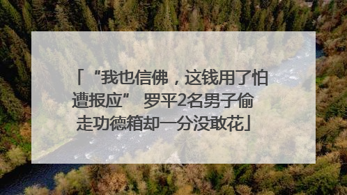“我也信佛，这钱用了怕遭报应” 罗平2名男子偷走功德箱却一分没敢花