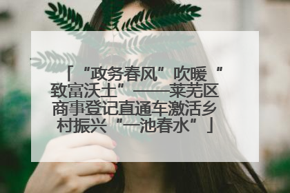 “政务春风”吹暖“致富沃土”——莱芜区商事登记直通车激活乡村振兴“一池春水”