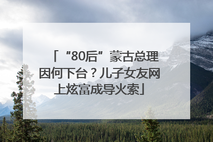 “80后”蒙古总理因何下台？儿子女友网上炫富成导火索
