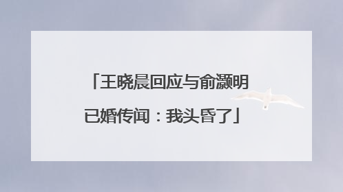 王晓晨回应与俞灏明已婚传闻：我头昏了