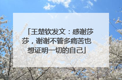 王楚钦发文：感谢莎莎，谢谢不管多痛苦也想证明一切的自己