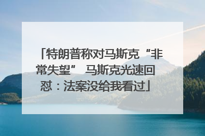 特朗普称对马斯克“非常失望” 马斯克光速回怼：法案没给我看过