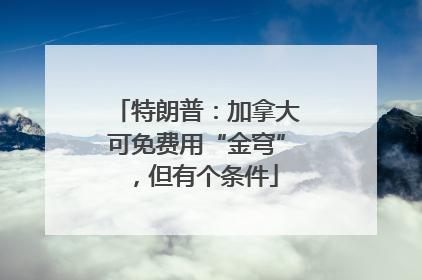 特朗普：加拿大可免费用“金穹”，但有个条件