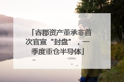 睿郡资产董承非首次官宣“封盘”，一季度重仓半导体