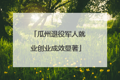 瓜州退役军人就业创业成效显著