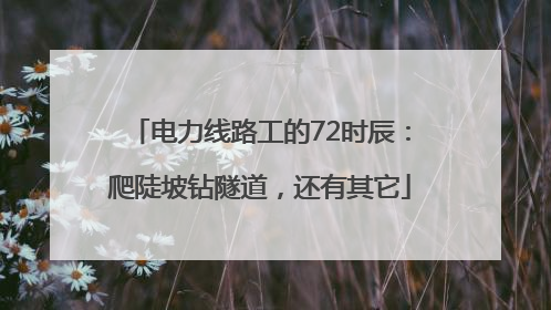 电力线路工的72时辰：爬陡坡钻隧道，还有其它