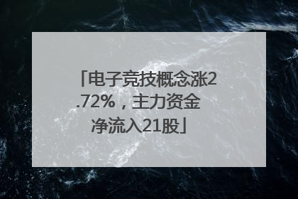 电子竞技概念涨2.72%，主力资金净流入21股