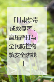 甘肃禁毒成效显著：高压严打与全民防控构筑安全防线