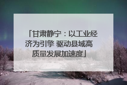 甘肃静宁：以工业经济为引擎 驱动县域高质量发展加速度