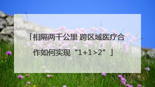 相隔两千公里 跨区域医疗合作如何实现“1+1>2”
