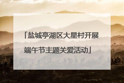 盐城亭湖区大星村开展端午节主题关爱活动
