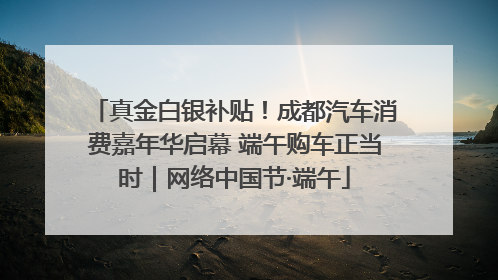 真金白银补贴！成都汽车消费嘉年华启幕 端午购车正当时｜网络中国节·端午