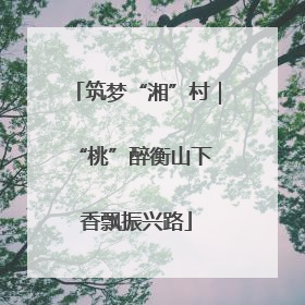 筑梦“湘”村｜“桃”醉衡山下 香飘振兴路
