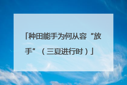 种田能手为何从容“放手”（三夏进行时）
