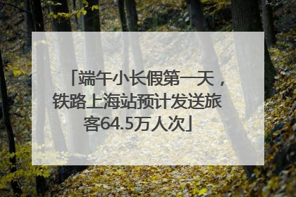 端午小长假第一天，铁路上海站预计发送旅客64.5万人次