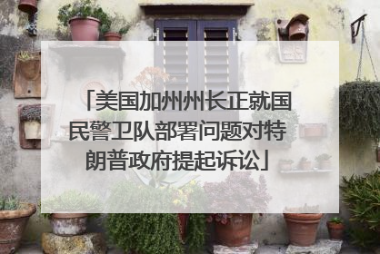 美国加州州长正就国民警卫队部署问题对特朗普政府提起诉讼