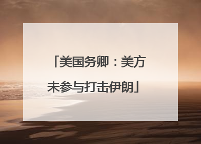 美国务卿：美方未参与打击伊朗