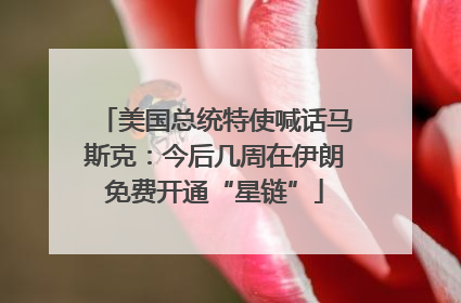 美国总统特使喊话马斯克：今后几周在伊朗免费开通“星链”