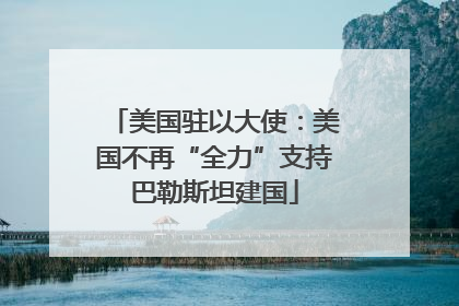 美国驻以大使：美国不再“全力”支持巴勒斯坦建国