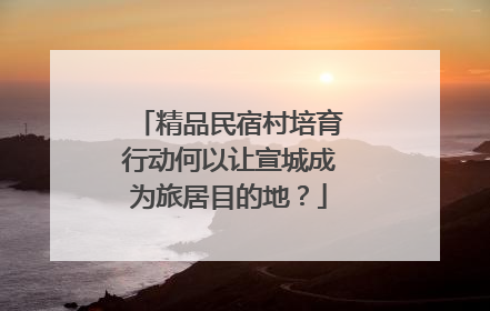 精品民宿村培育行动何以让宣城成为旅居目的地？