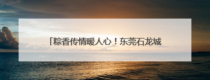 粽香传情暖人心！东莞石龙城管开展端午前夕温暖慰问活动