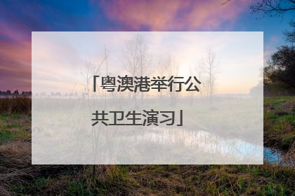 粤澳港举行公共卫生演习