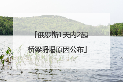 俄罗斯1天内2起桥梁坍塌原因公布