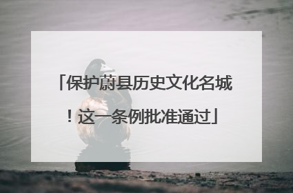 保护蔚县历史文化名城！这一条例批准通过