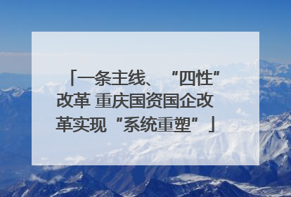一条主线、“四性”改革 重庆国资国企改革实现“系统重塑”