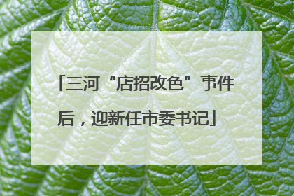 三河“店招改色”事件后，迎新任市委书记
