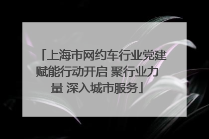 上海市网约车行业党建赋能行动开启 聚行业力量 深入城市服务