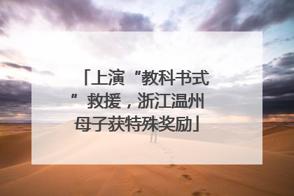 上演“教科书式”救援，浙江温州母子获特殊奖励