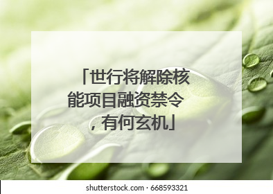 世行将解除核能项目融资禁令，有何玄机