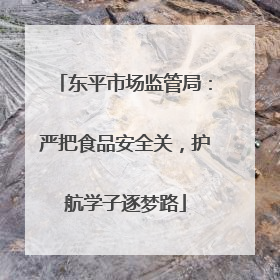 东平市场监管局：严把食品安全关，护航学子逐梦路