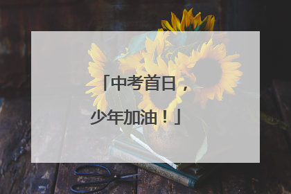 中考首日，少年加油！