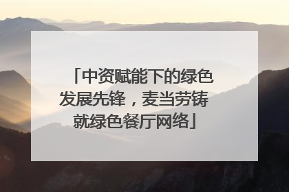 中资赋能下的绿色发展先锋，麦当劳铸就绿色餐厅网络