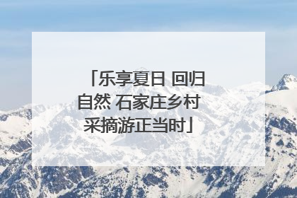 乐享夏日 回归自然 石家庄乡村采摘游正当时