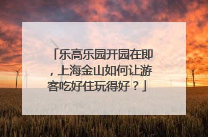 乐高乐园开园在即，上海金山如何让游客吃好住玩得好？