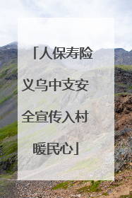 人保寿险义乌中支安全宣传入村暖民心