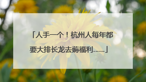 人手一个！杭州人每年都要大排长龙去薅福利……