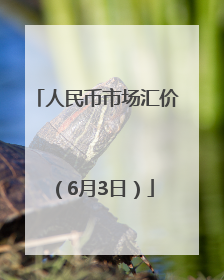人民币市场汇价（6月3日）
