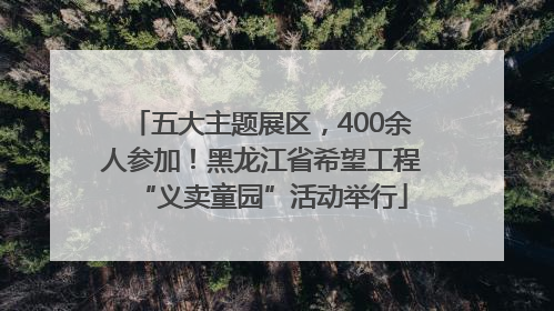 五大主题展区，400余人参加！黑龙江省希望工程“义卖童园”活动举行