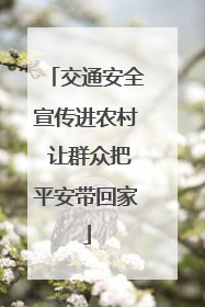 交通安全宣传进农村 让群众把平安带回家